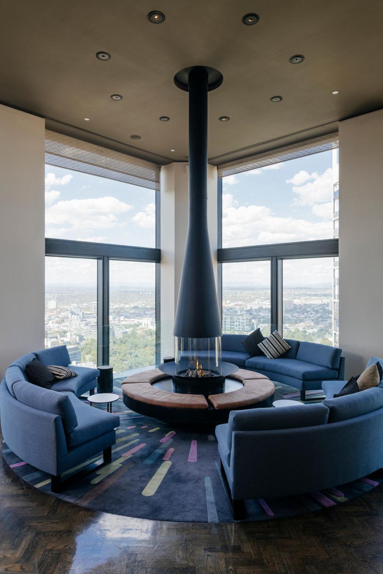 Sofitel Melbourne On Collins Hotel Exterior photo The fireplace at the 360° Lounge